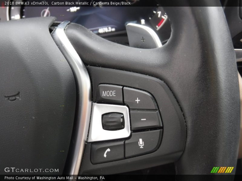 Carbon Black Metallic / Canberra Beige/Black 2018 BMW X3 xDrive30i