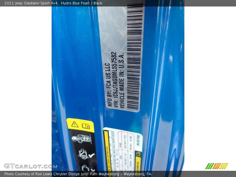 Hydro Blue Pearl / Black 2021 Jeep Gladiator Sport 4x4