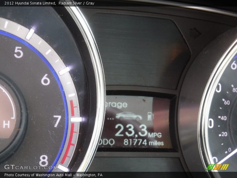 Radiant Silver / Gray 2012 Hyundai Sonata Limited