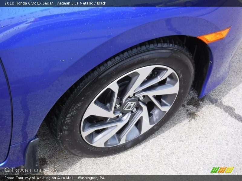 Aegean Blue Metallic / Black 2018 Honda Civic EX Sedan