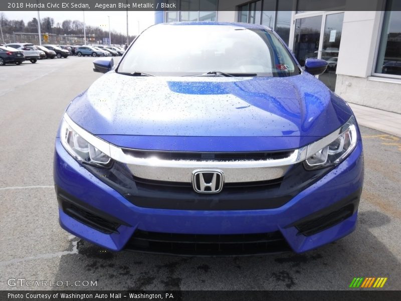 Aegean Blue Metallic / Black 2018 Honda Civic EX Sedan