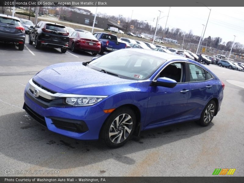 Aegean Blue Metallic / Black 2018 Honda Civic EX Sedan