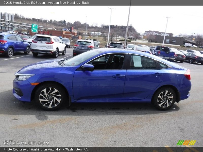 Aegean Blue Metallic / Black 2018 Honda Civic EX Sedan