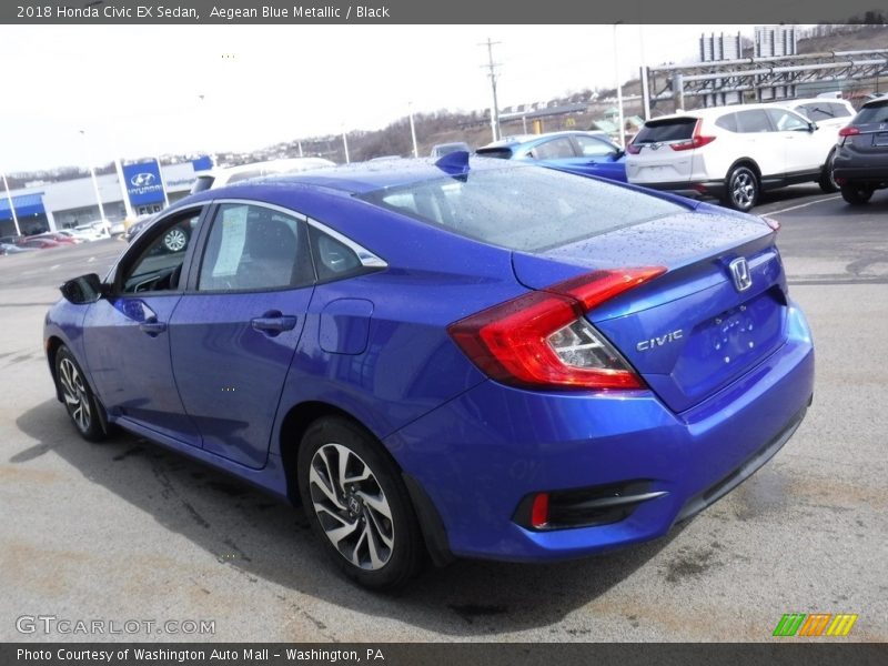 Aegean Blue Metallic / Black 2018 Honda Civic EX Sedan
