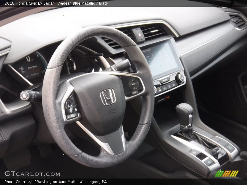 Aegean Blue Metallic / Black 2018 Honda Civic EX Sedan