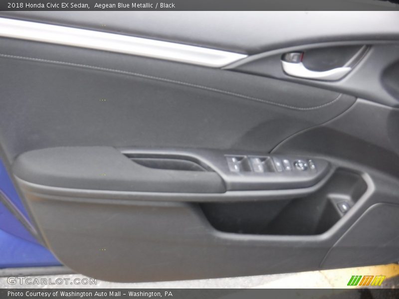 Aegean Blue Metallic / Black 2018 Honda Civic EX Sedan