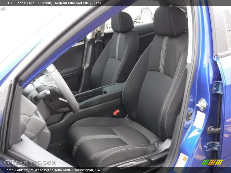 Aegean Blue Metallic / Black 2018 Honda Civic EX Sedan