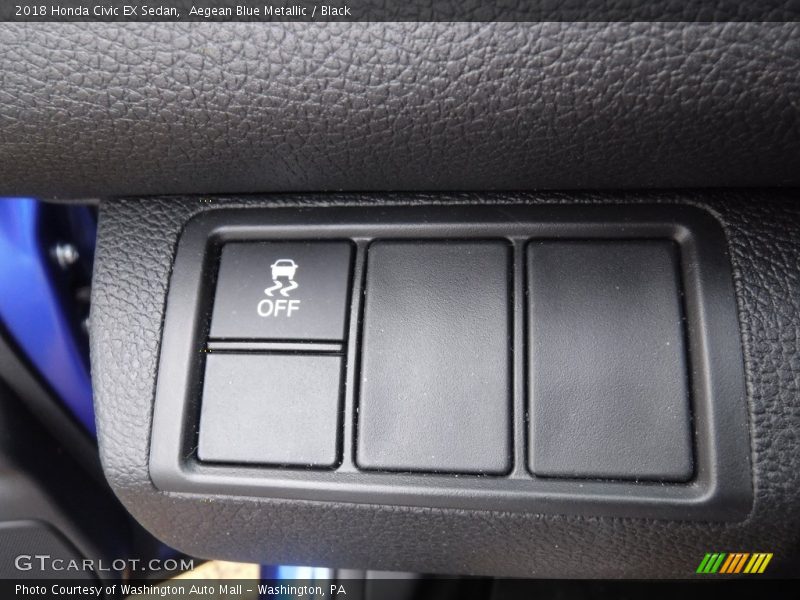 Aegean Blue Metallic / Black 2018 Honda Civic EX Sedan