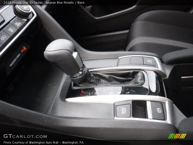 Aegean Blue Metallic / Black 2018 Honda Civic EX Sedan