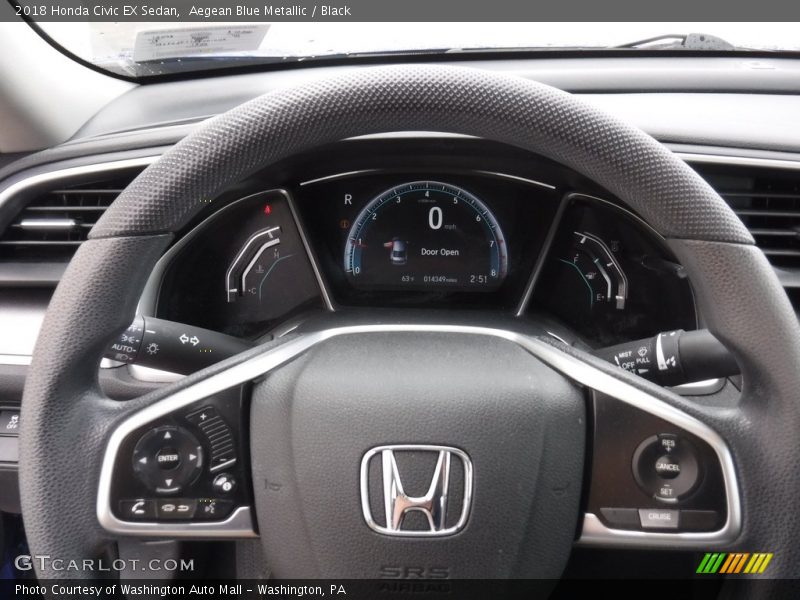 Aegean Blue Metallic / Black 2018 Honda Civic EX Sedan