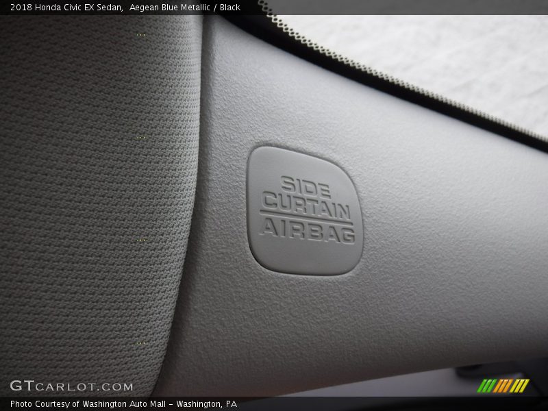 Aegean Blue Metallic / Black 2018 Honda Civic EX Sedan