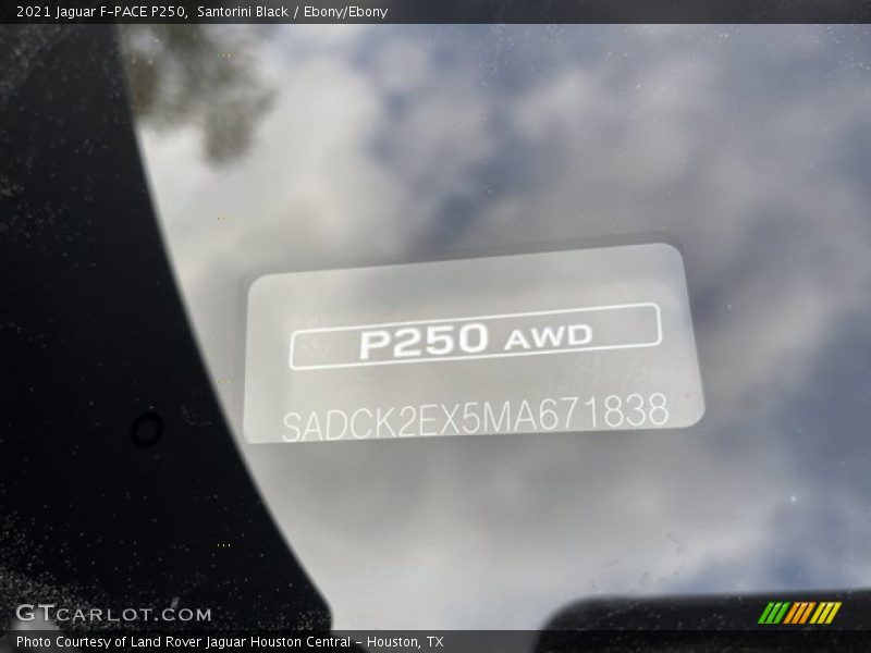 Santorini Black / Ebony/Ebony 2021 Jaguar F-PACE P250