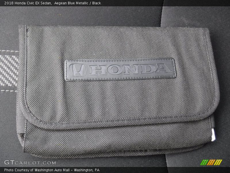 Aegean Blue Metallic / Black 2018 Honda Civic EX Sedan