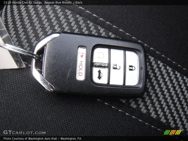 Aegean Blue Metallic / Black 2018 Honda Civic EX Sedan