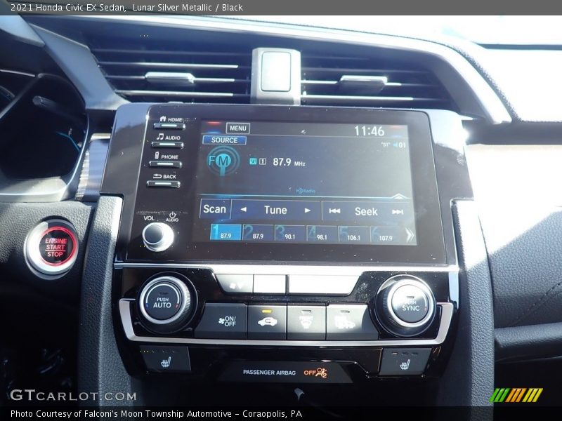 Lunar Silver Metallic / Black 2021 Honda Civic EX Sedan