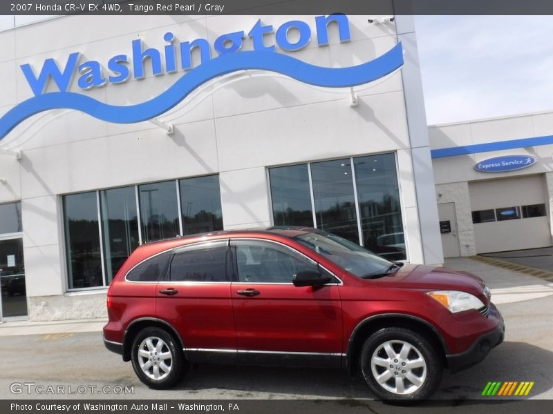 Tango Red Pearl / Gray 2007 Honda CR-V EX 4WD