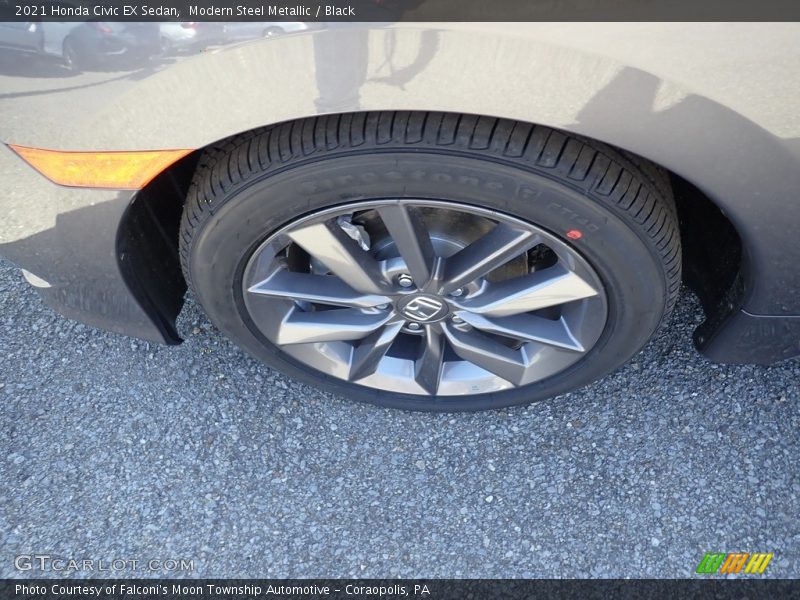 Modern Steel Metallic / Black 2021 Honda Civic EX Sedan