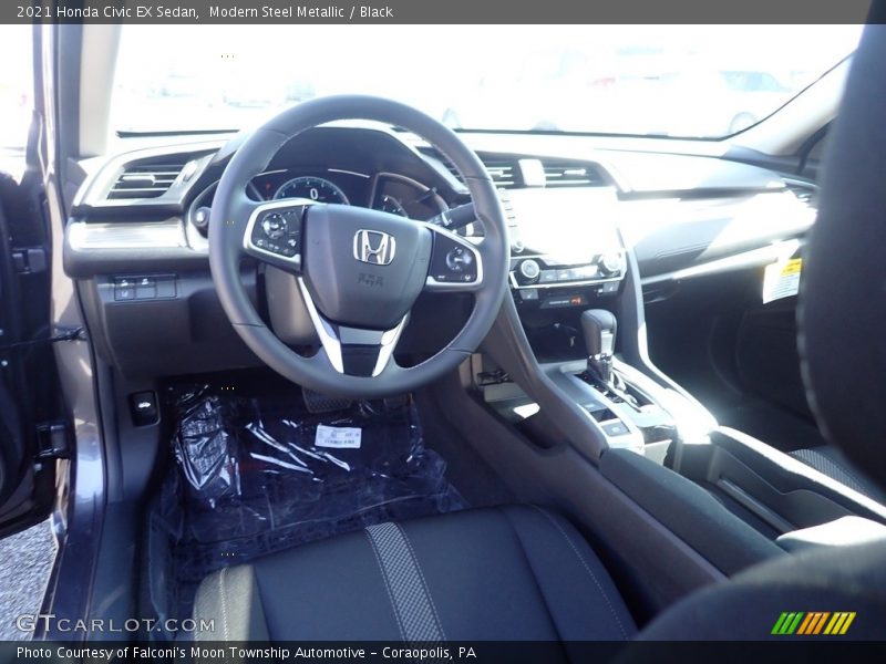 Modern Steel Metallic / Black 2021 Honda Civic EX Sedan
