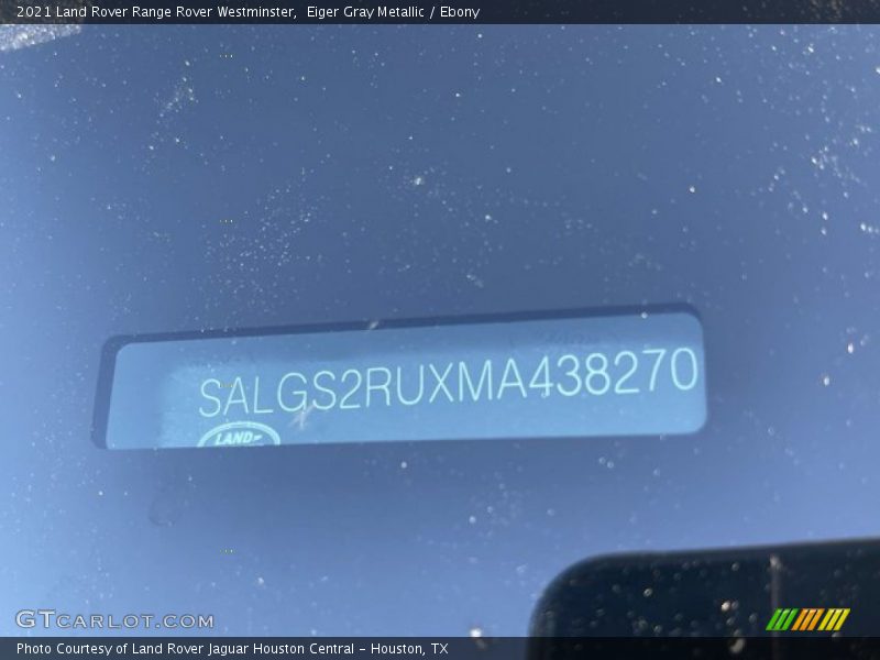 Eiger Gray Metallic / Ebony 2021 Land Rover Range Rover Westminster