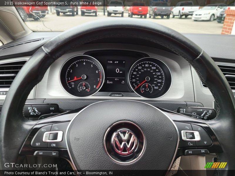Pure White / Beige 2015 Volkswagen Golf SportWagen S
