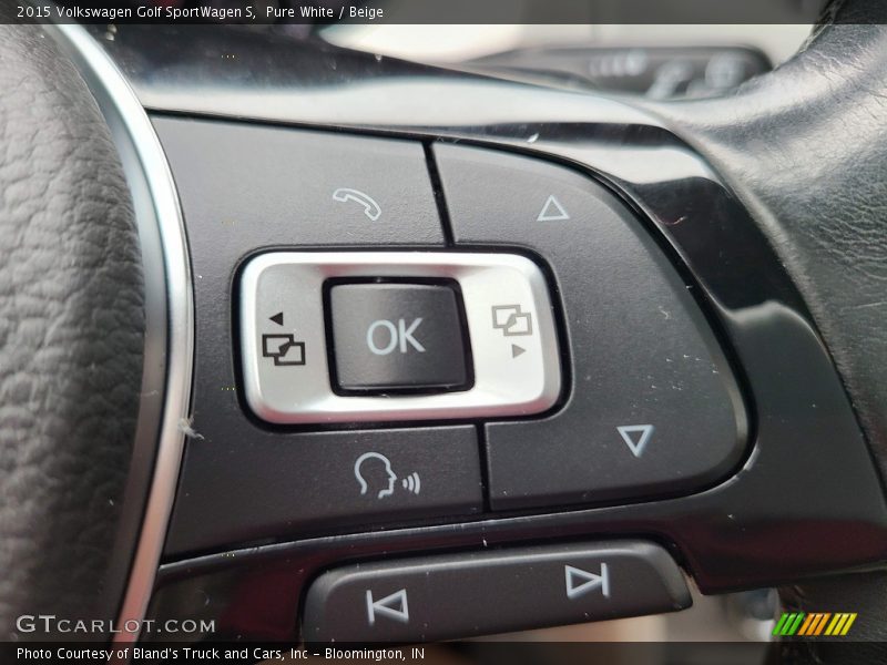 Pure White / Beige 2015 Volkswagen Golf SportWagen S