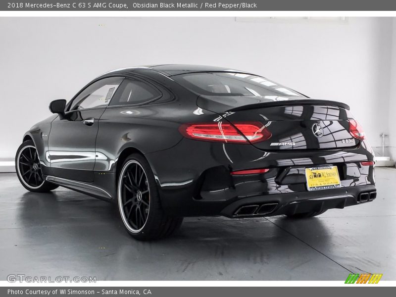Obsidian Black Metallic / Red Pepper/Black 2018 Mercedes-Benz C 63 S AMG Coupe
