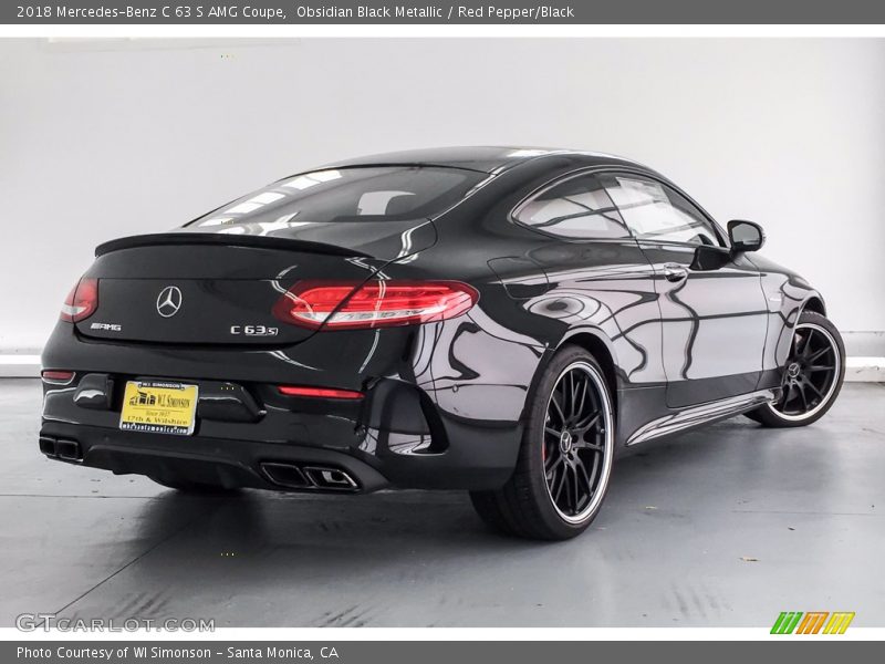 Obsidian Black Metallic / Red Pepper/Black 2018 Mercedes-Benz C 63 S AMG Coupe