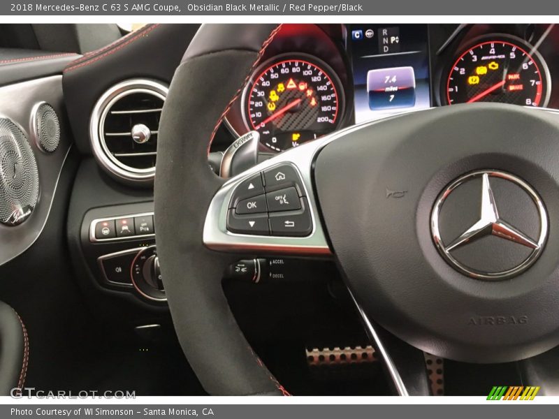 Obsidian Black Metallic / Red Pepper/Black 2018 Mercedes-Benz C 63 S AMG Coupe