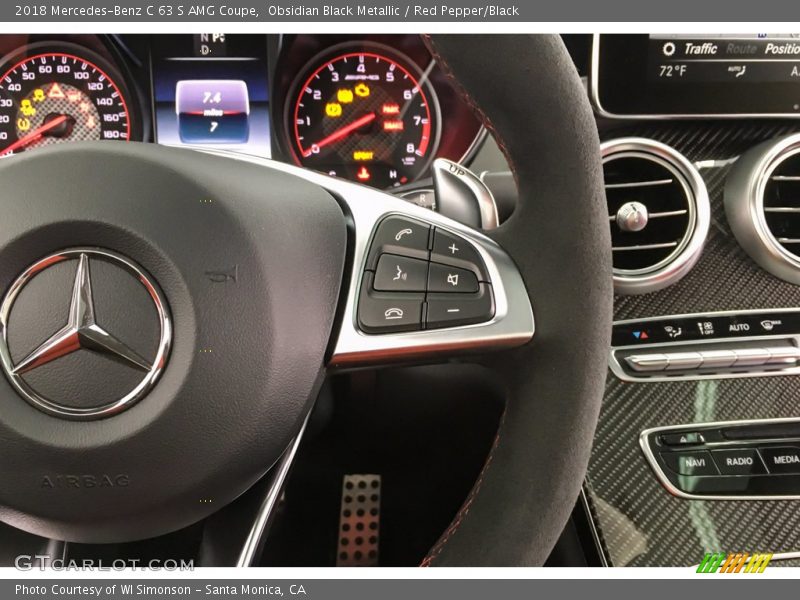 Obsidian Black Metallic / Red Pepper/Black 2018 Mercedes-Benz C 63 S AMG Coupe