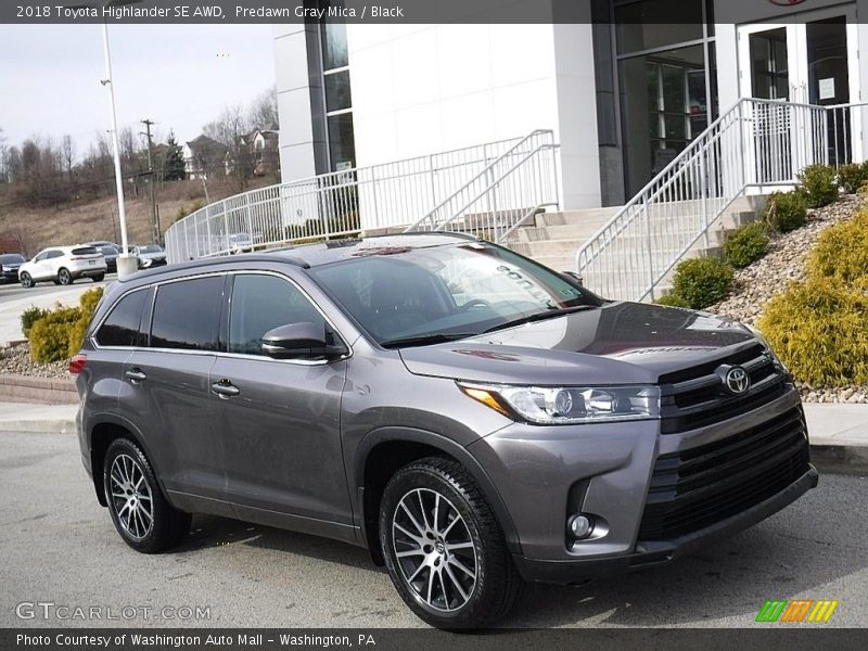 Predawn Gray Mica / Black 2018 Toyota Highlander SE AWD