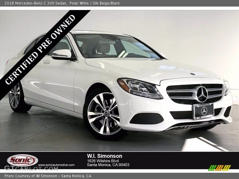 Polar White / Silk Beige/Black 2018 Mercedes-Benz C 300 Sedan