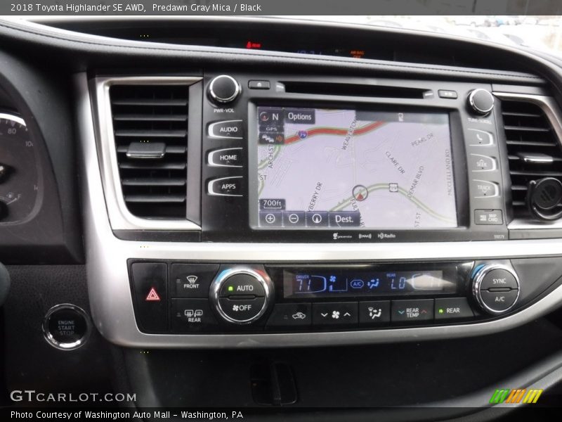 Predawn Gray Mica / Black 2018 Toyota Highlander SE AWD