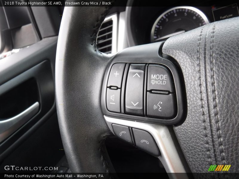 Predawn Gray Mica / Black 2018 Toyota Highlander SE AWD