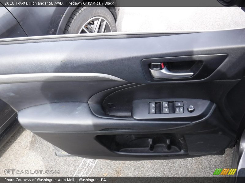 Predawn Gray Mica / Black 2018 Toyota Highlander SE AWD
