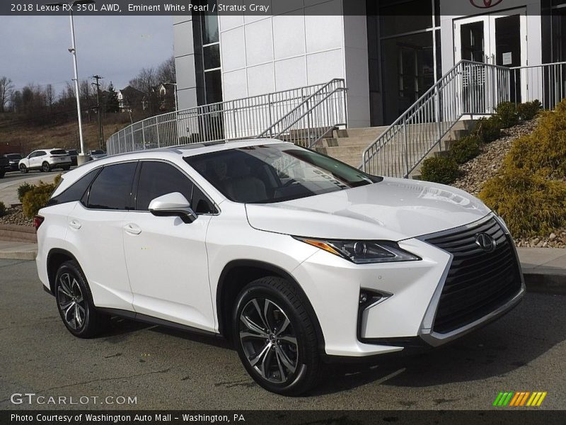 Eminent White Pearl / Stratus Gray 2018 Lexus RX 350L AWD