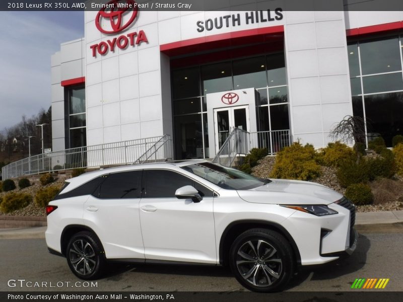 Eminent White Pearl / Stratus Gray 2018 Lexus RX 350L AWD