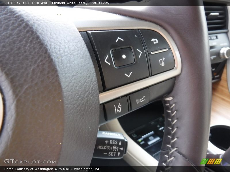 Eminent White Pearl / Stratus Gray 2018 Lexus RX 350L AWD