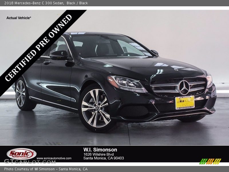 Black / Black 2018 Mercedes-Benz C 300 Sedan