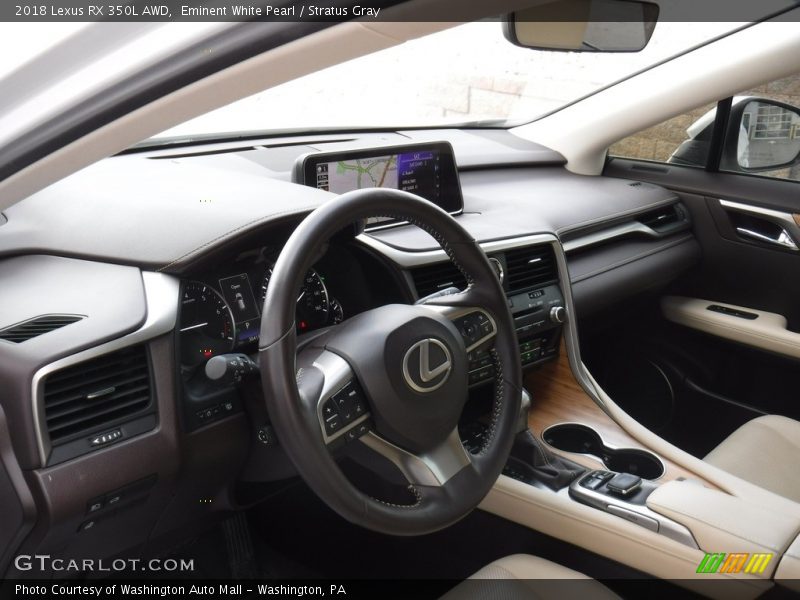 Eminent White Pearl / Stratus Gray 2018 Lexus RX 350L AWD