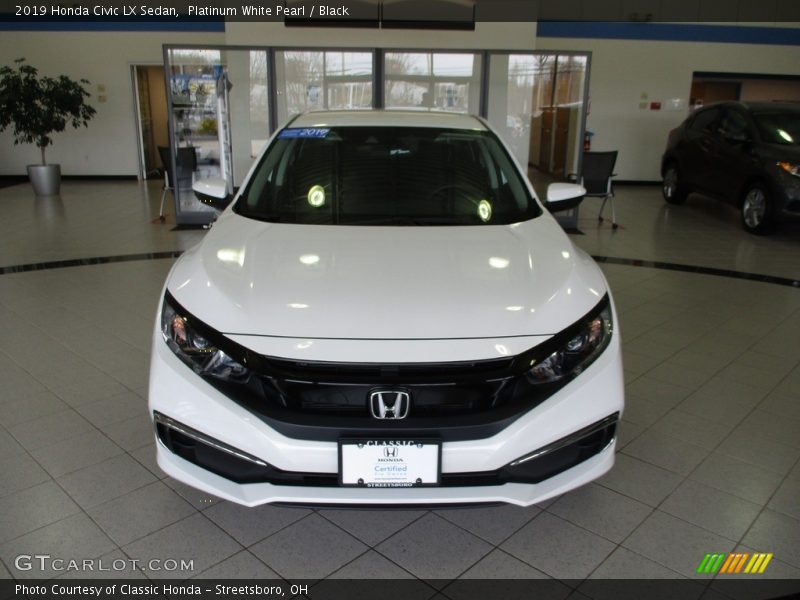 Platinum White Pearl / Black 2019 Honda Civic LX Sedan