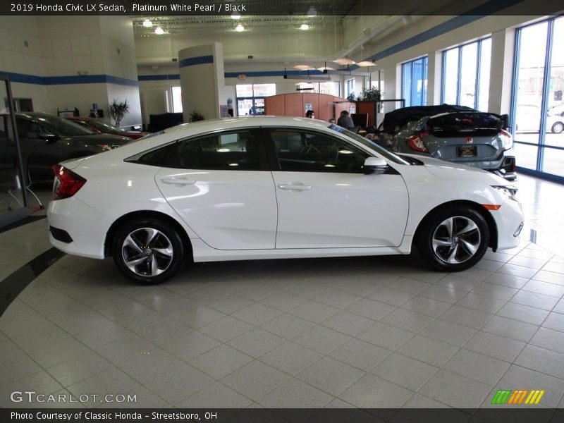 Platinum White Pearl / Black 2019 Honda Civic LX Sedan