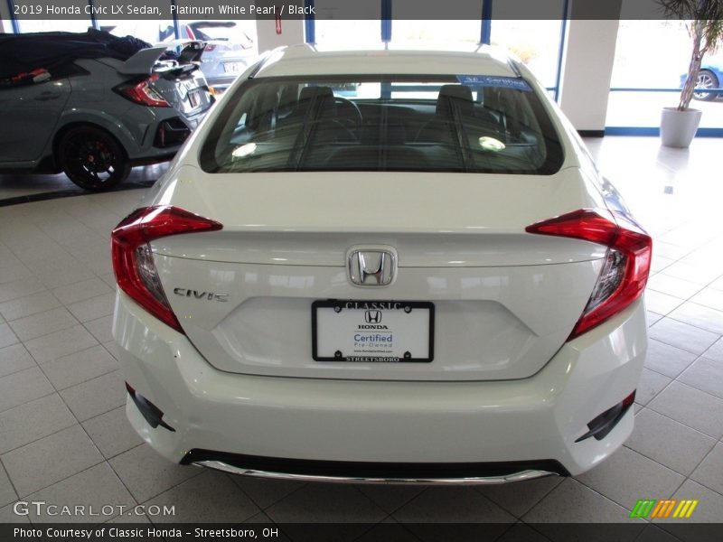 Platinum White Pearl / Black 2019 Honda Civic LX Sedan