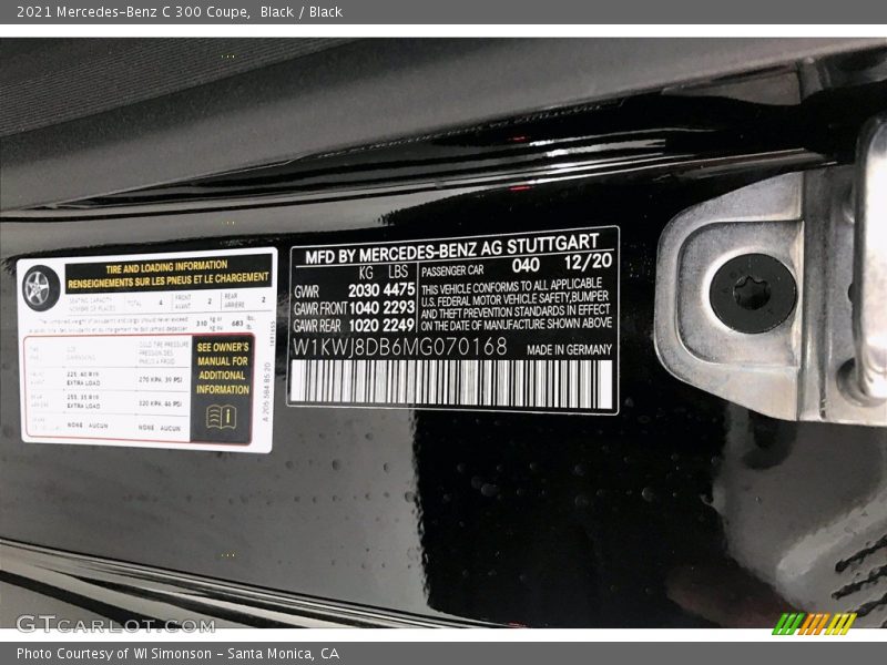 Black / Black 2021 Mercedes-Benz C 300 Coupe