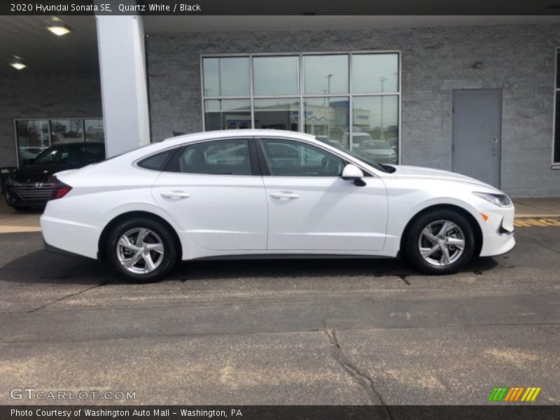 Quartz White / Black 2020 Hyundai Sonata SE