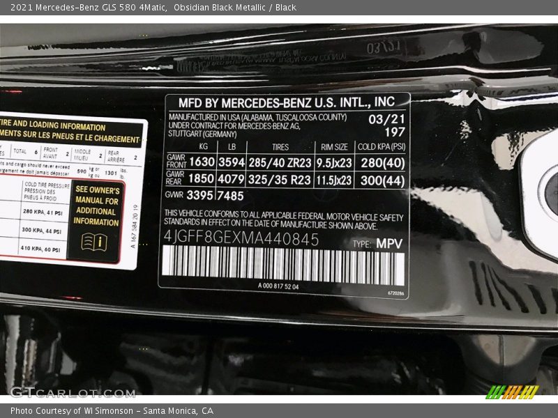 Obsidian Black Metallic / Black 2021 Mercedes-Benz GLS 580 4Matic