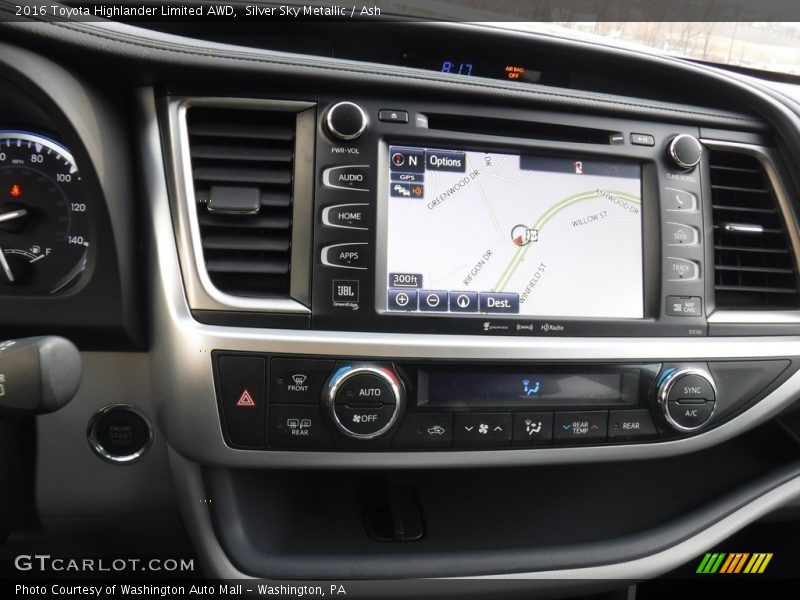 Silver Sky Metallic / Ash 2016 Toyota Highlander Limited AWD