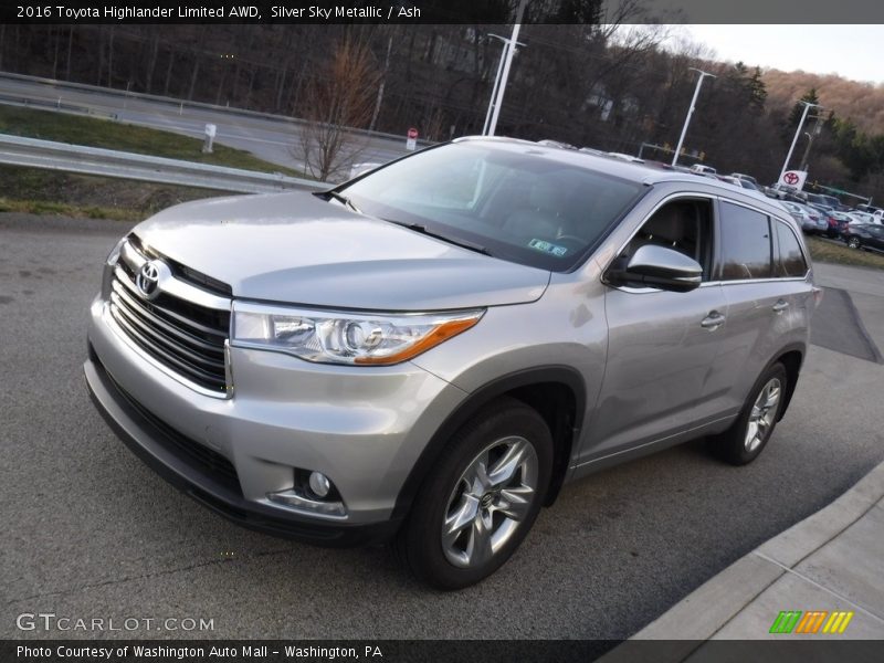Silver Sky Metallic / Ash 2016 Toyota Highlander Limited AWD