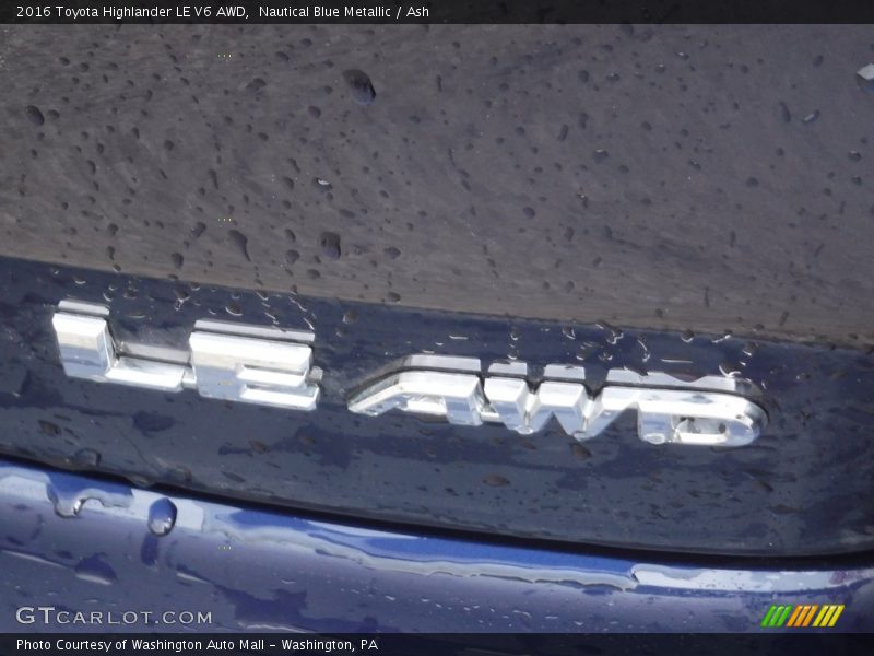 Nautical Blue Metallic / Ash 2016 Toyota Highlander LE V6 AWD