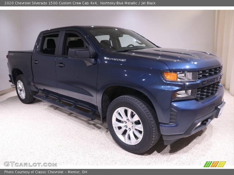 Northsky Blue Metallic / Jet Black 2020 Chevrolet Silverado 1500 Custom Crew Cab 4x4