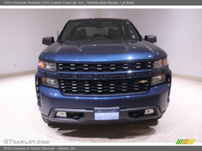 Northsky Blue Metallic / Jet Black 2020 Chevrolet Silverado 1500 Custom Crew Cab 4x4